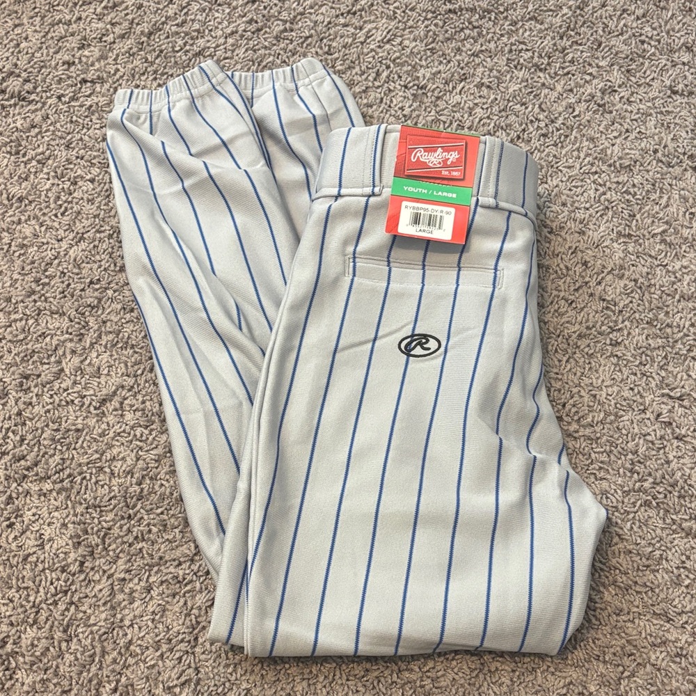 Rawlings grey with royal pinstripe baseball pants new- new